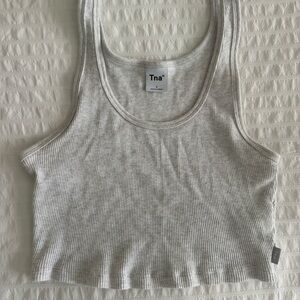 TNA Light Gray Cropped Tank Top